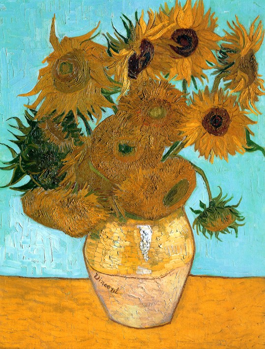 Van Gogh Jarron de girasoles Pintura Impresionista Reproduccion Van...